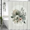 Wodny Floral Okrągły Liść Zasłona Prysznicowa, Dekoracyjna Zasłona Prysznicowa do Łazienki, Wodoodporna Zasłona Prysznicowa z Haczykami