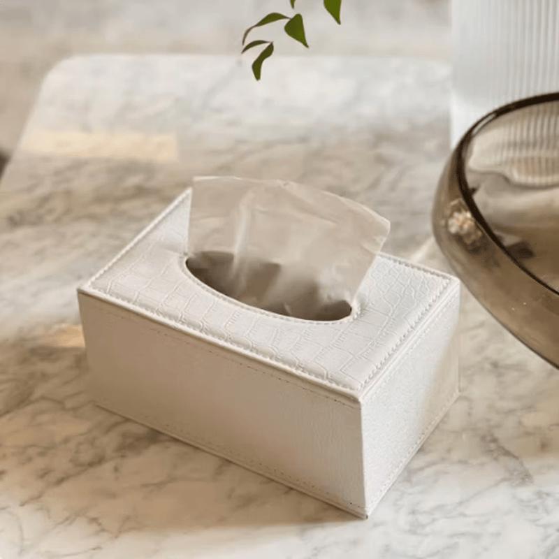 Crocodile Pattern Leather Tissue Box