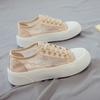 Fashion Womens Shoes 2025 Summer New Lace Mesh Breathable Canvas Shoes Fashion Trend Soft Sole Breathable Casual Shoes Women