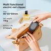 USB Rechargeable 2-Speed Electric Nail Clipper Trimmer & Polisher with LED Light & Clip Storage for Kids Seniors Adults
