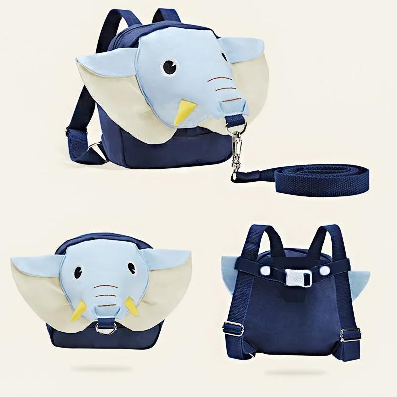 Süßer Elefant Kinder Anti-Verlust Rucksack - Sicherheitsleine Leine Kleinkind Vorschule Schultasche Perfekt für Outdoor-Reisen