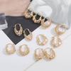 Women's Earrings Classic White Space Pattern High Sense Trend Fashion Geometry Cold Wind Niche Simple Wedding Party Luxury