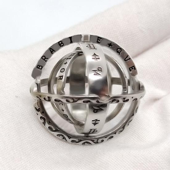 Fidget Ring And Necklace Titanium Steel Spinner Ring Decompression Toys Planet Shape Shockproof Manual Anti-Stress Finger Ring Unisex Anxiety Jewelry