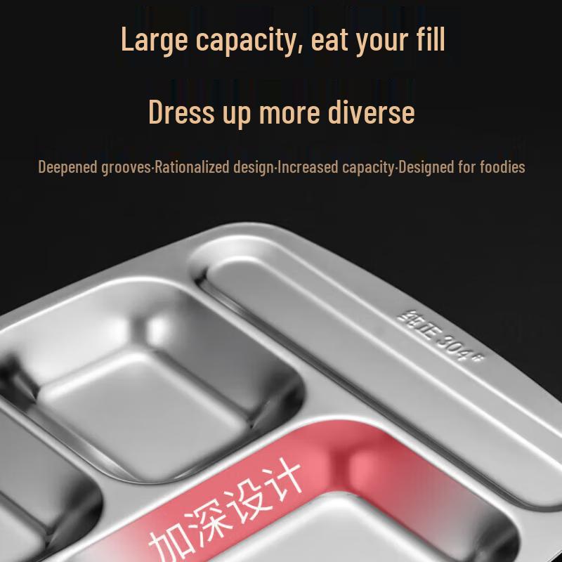 ZISIZ 201 Stainless Steel Divided Dinner Plate