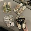 Fashion Fashionable Diamond Embellished High-End Fashion Sandals Breathable Hollow Out Design Summer New Style Versatile Slip-On Slipper