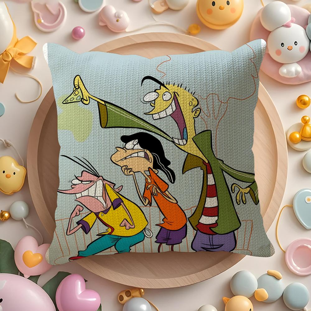 Anime EEd Edd N Eddy Cartoon Pillow Case Pattern Printed Pillowcase for Living Room Sofa Cushion Cover Bedroom Decor
