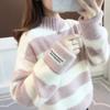 WTEMPO Mink Fleece Half Turtleneck Gensere Dame Høst Vinter Tykke Løse Gensere Stor Størrelse Tilfeldig Bunn Strikkede Overdeler Gensere