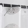 1 PC Lightweight Black Leaf Pattern Shower Curtain PEVA Plastic Waterproof Bathroom Curtain Bathroom Partition for Home