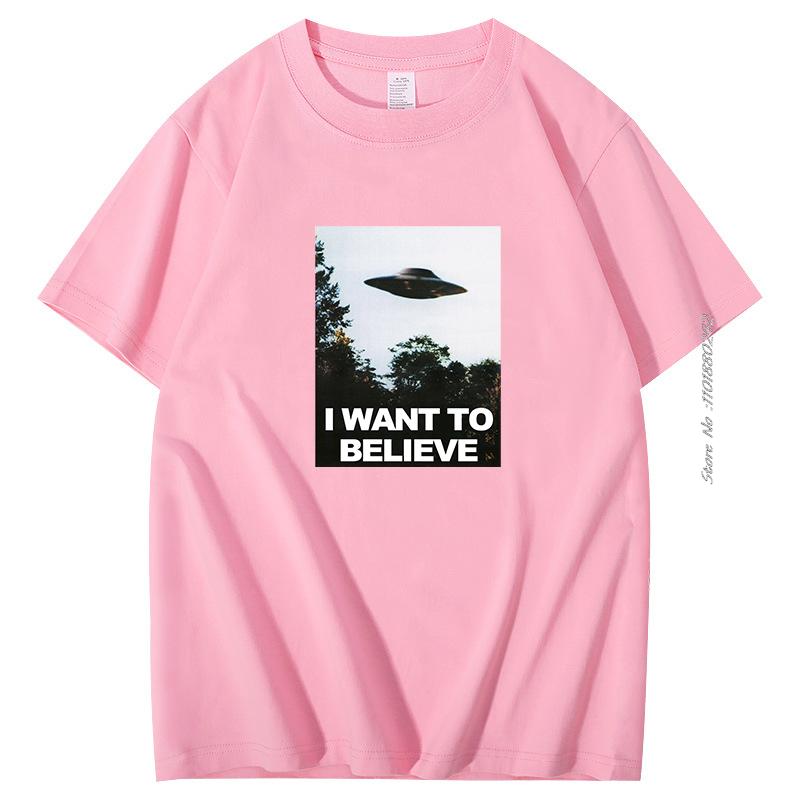 X The Files I Want To Believe Graphic T Shirts Novelty Cotton Short Sleeve Tshirt Aliens Ufo Area 51 Tshirt Cool Funny T Shirts