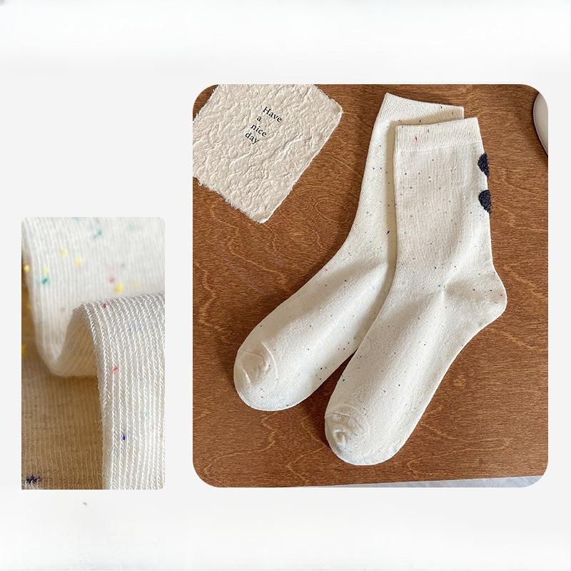 Ladies Spring and Autumn Trend New Lovely All Ideas Yarn Cartoon Bear Cherry College Wind Tube Pile Socks