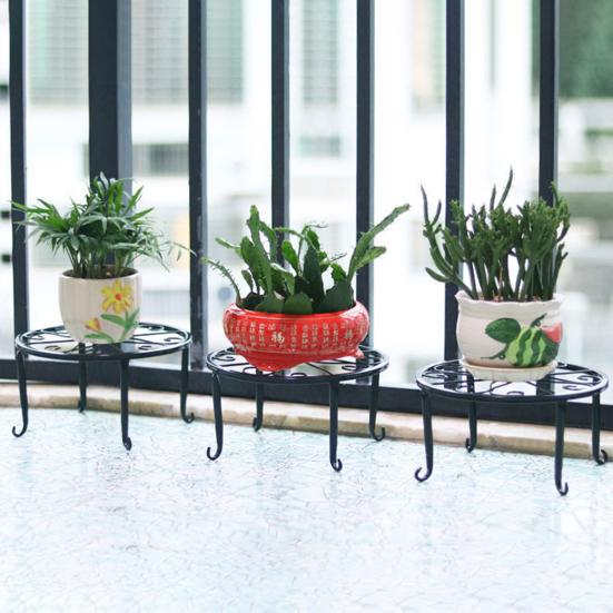 5Pcs Plant Stand Sturdy Base Rust-free Weather-resistant Iron Art Heavy Duty
