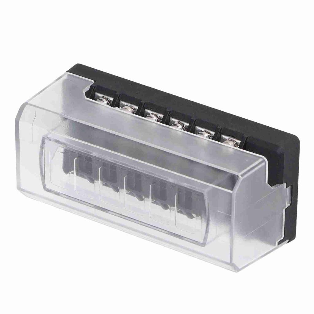 6 Way Blade Fuse Block Box with Indicator 30A Waterproof Heat Resistant for Cars RVs Yachts Ships 12‑32V