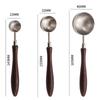Stainless Steel Long Coffee Scoop Spoon Wood Handle Measuring Spoon Tea Scoop Spoon  Kitchen Tool