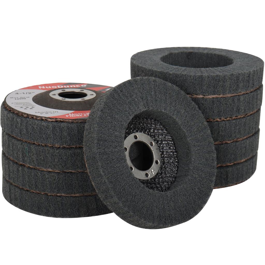 Nylon Fiber Flap Disc 4.5Inch 115mm Polishing Grinding Wheel Abrasive Buffing Grinding Discs for Rust Removal and Cleaning