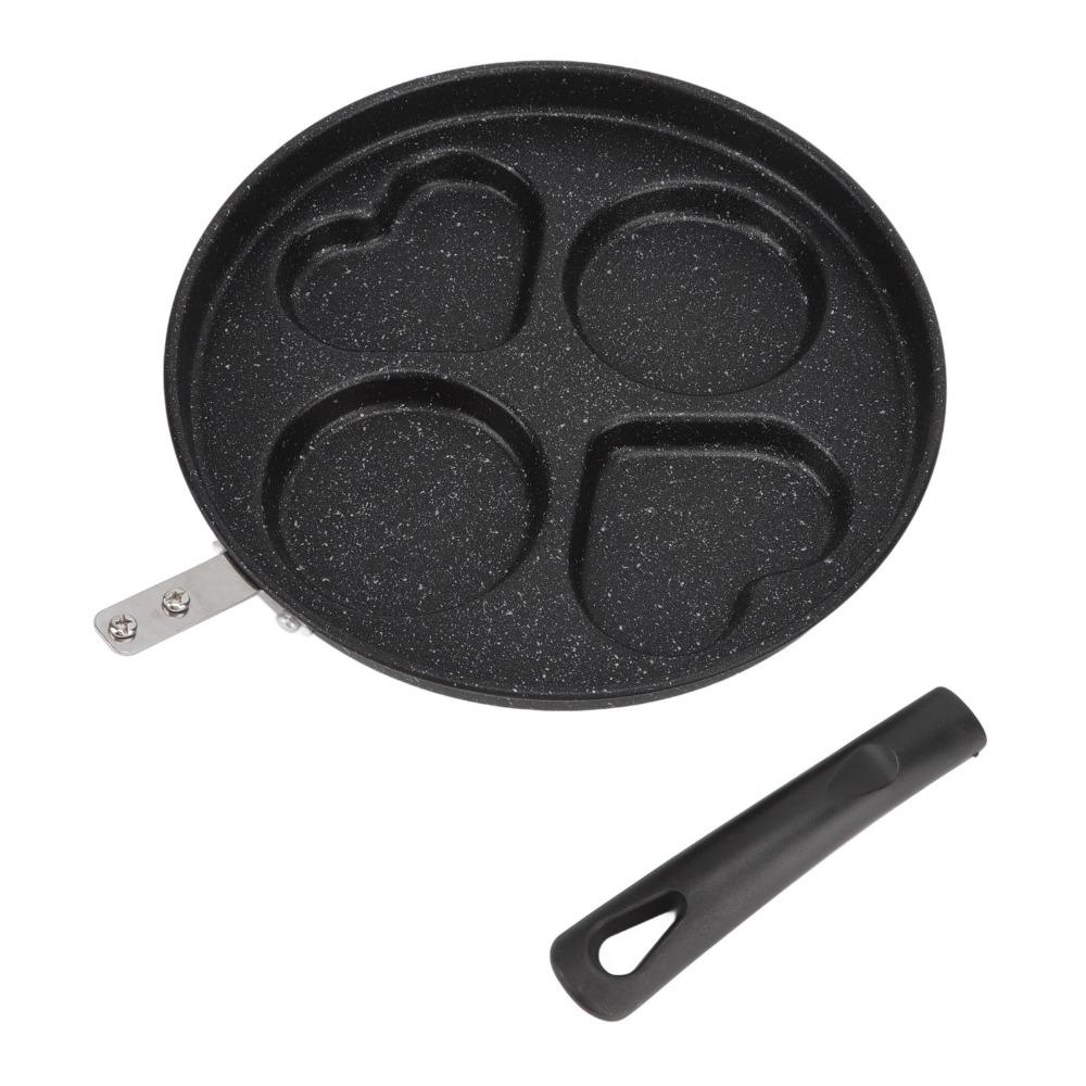 Black Frying Pan Aluminum Alloy Omelette Pan Durable Egg Frying Pan Pancake Bacon Burger