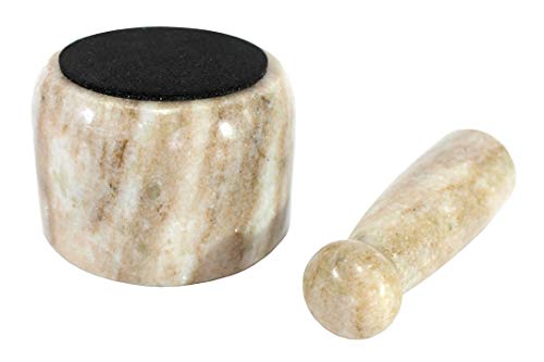 KLEO Steinmörser & Stößel (Extra klein) Ingwer, Medizinische Tablettenmühle Zerstoßer - (3 Zoll) (Braun)