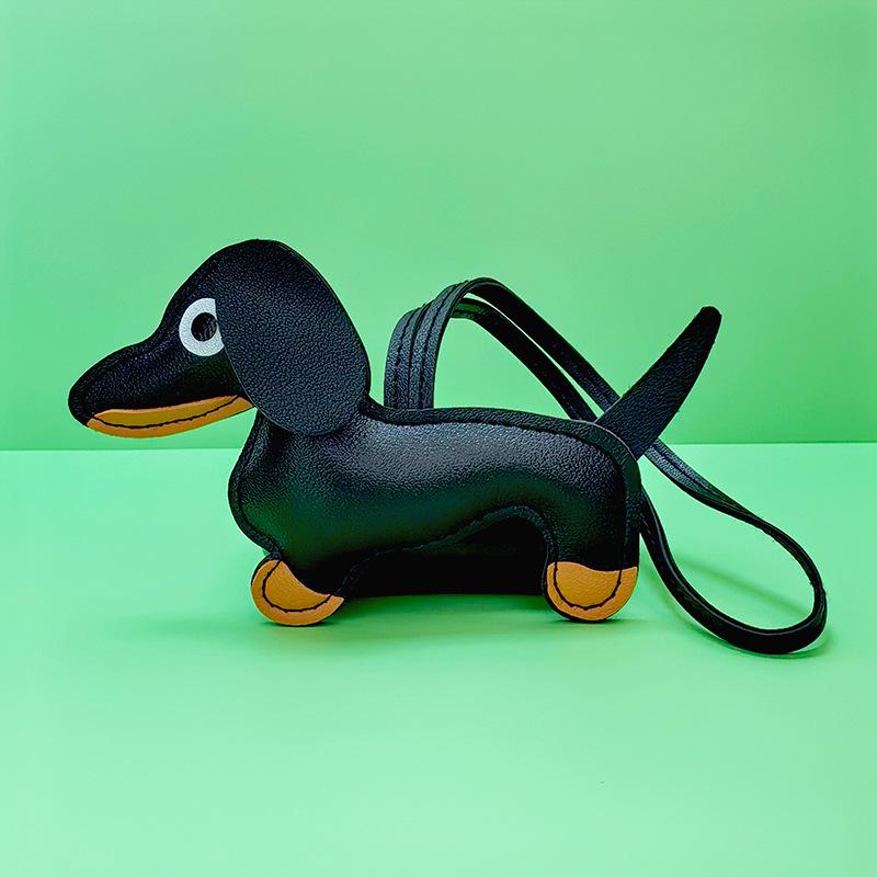 Dachshund Pendant Leather Bag Charm - Cute Cartoon Ornament