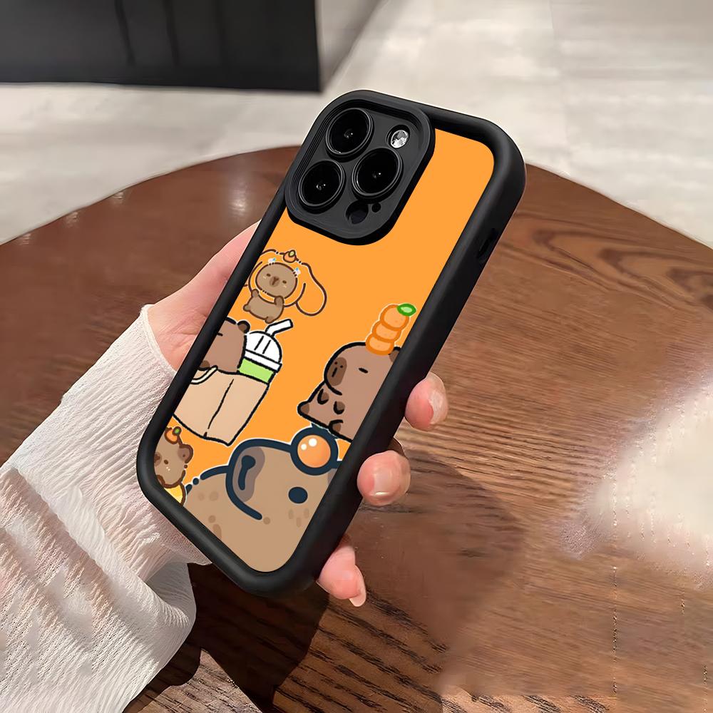 Cute Capybara Phone Case For IPhone 17 Pro Max 15 Pro 16 14 Plus 12 13 Mini 11 Pro Shockproof Soft Cover