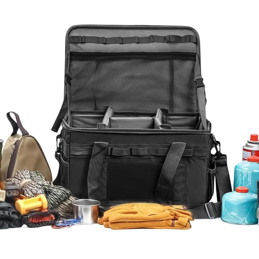 Camping Tote Bag 30L Foldable Cookware Organizer Utility Tote Bag With Handles For Outdoor Gear Kitchen Travel Cookware Tool