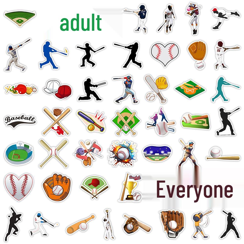 50 Sports Baseball Graffiti Waterproof Stickers for Water Bottles & Computers