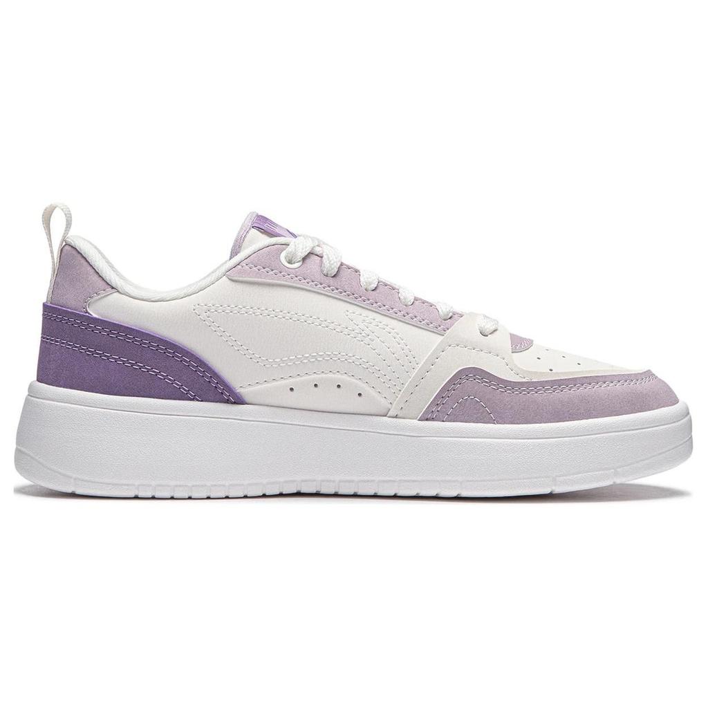 Li Ning Sycee V2 Slip Resistant Cushioning Abrasion Resistant Low Top Skateboard Shoes Women's White Purple AGCU248-4