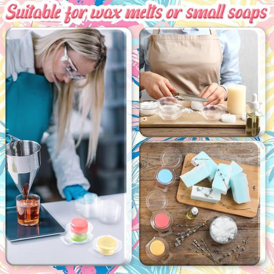 

100 шт., форма для плавления воска, прозрачная квадратная круглая пустая пластиковая форма для изготовления мыла «сделай сам», «сделай сам», контейнер для изготовления ароматических свечей