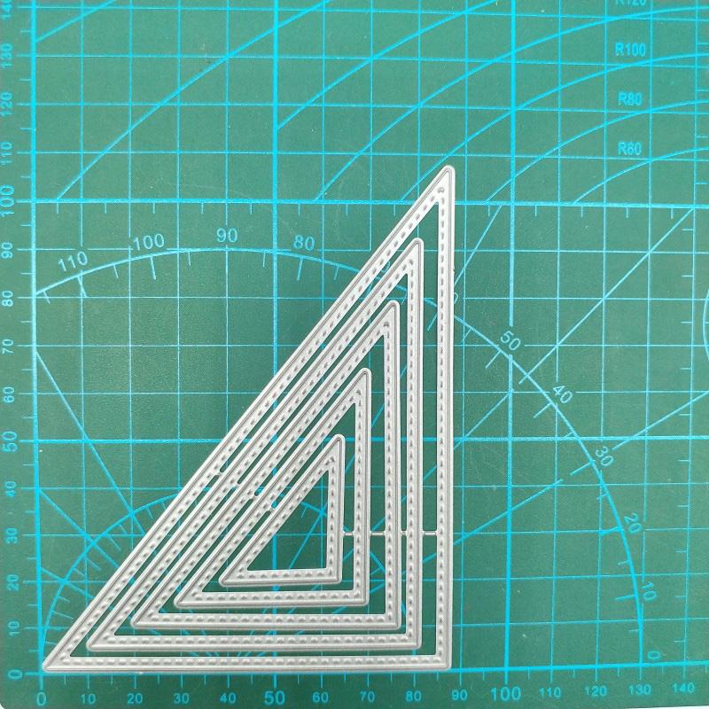Multi-layer Triangular Edges and Corners Design Pattern Scrapbooking Craft Die 3D DIY Festival Card Making