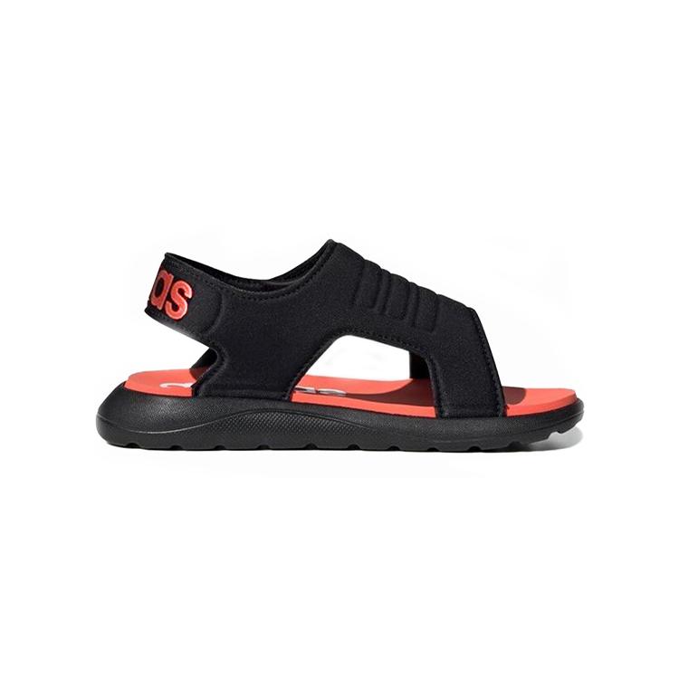 adidas Comfort Sandal C Slip Resistant Abrasion Resistant Children's Sandals Black Red Children Aged 3 7 Years Old EG2232