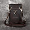 7.5" Leather Phone Pouch phone bag men wear leather belt mobile phone fanny pack for shoulder bag holster leather Mini Men's bag