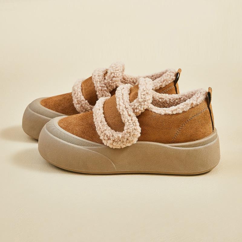 Winter New Velvet Women's Board Shoes Student Platform Versatile Thermal Casual Cotton Shoes XFH