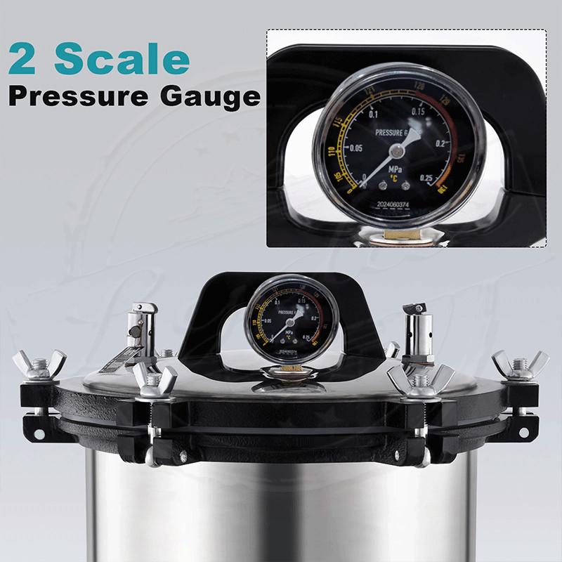 18L/25L Stainless Steel Steam Autoclave Sterilizer Dental Pressure Sterilization Autoclave Steam Sterilizer Pot Retort Machine