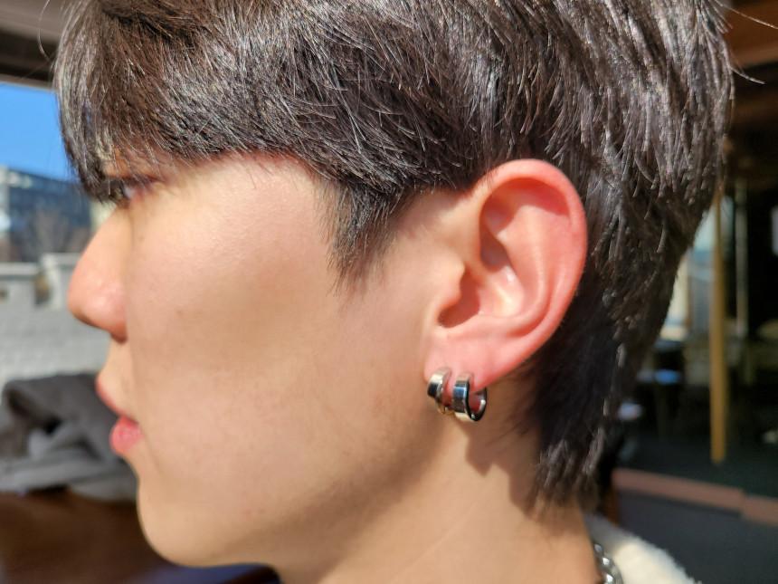 [Noblen] Surgical Steel Minja 3-Color Earring Ear Curve (8550588)