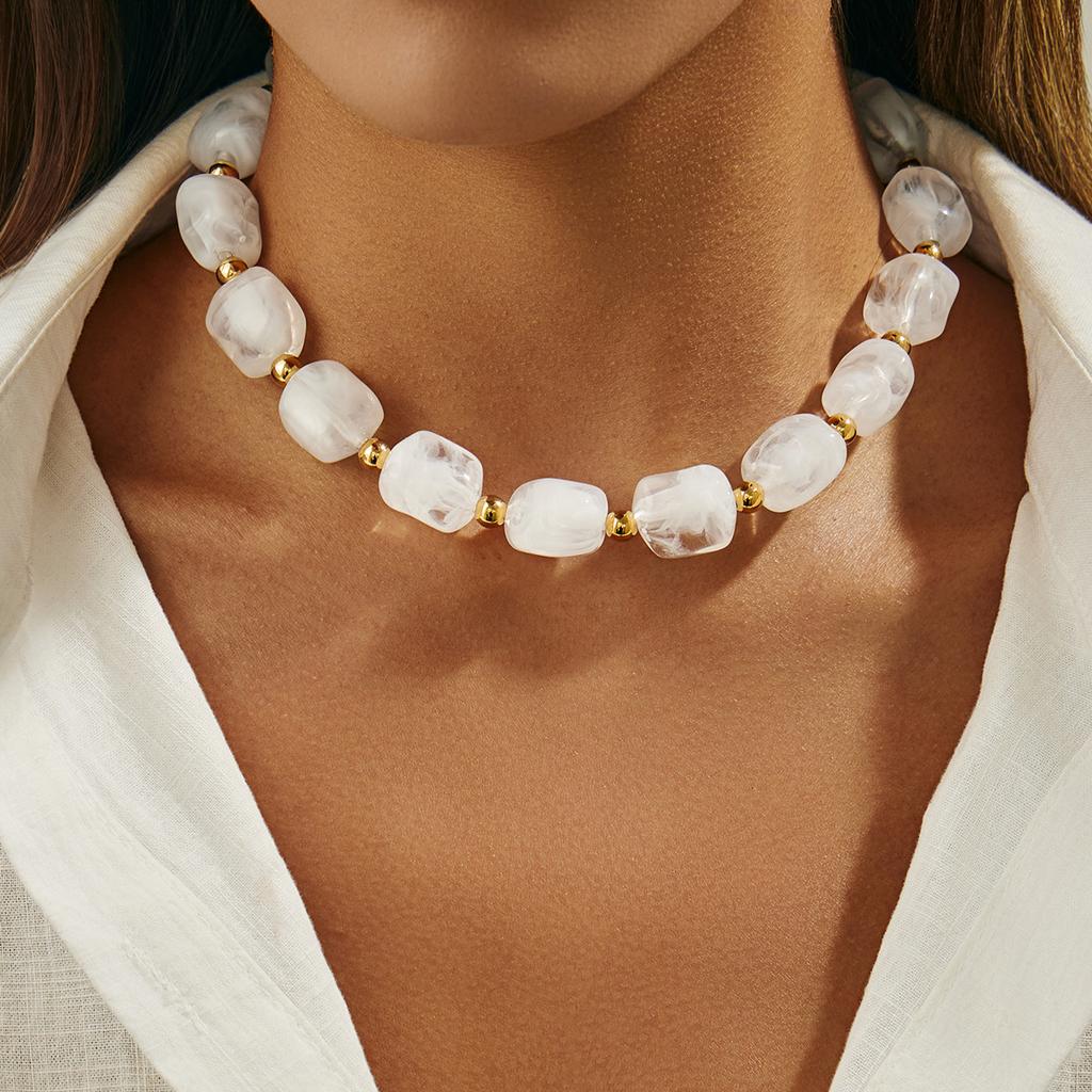 Irregular Resin Beads Choker for Women Necklace Jewelry Accessories
