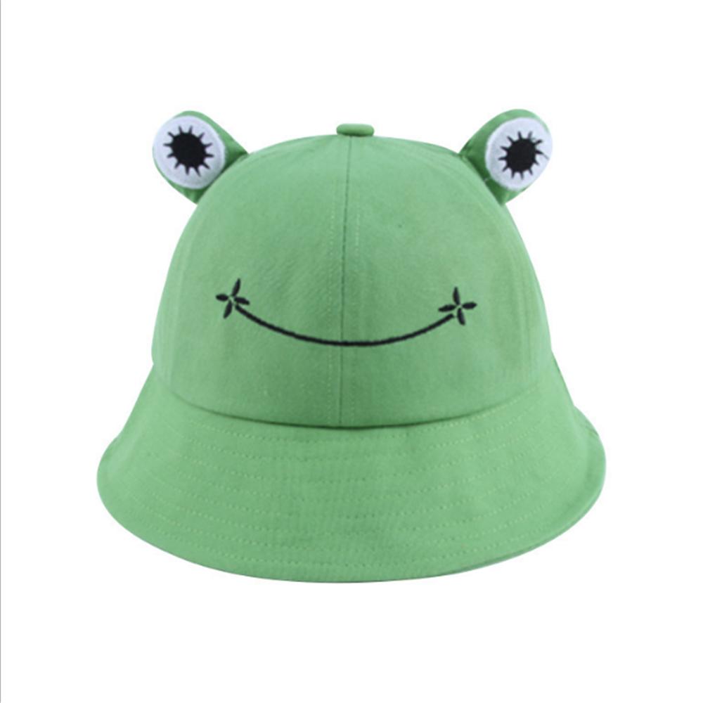 Cute Froggy Bucket Hat Panama Fishing Cap for Outdoor Sun Protection