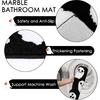 Halloween Bathroom Rug Spooky Black White Ghost Bath Mat for Halloween Bathroom Decor Non-Slip Washable Ghost Bath Rug for Front Doormat, Bedroom Rug