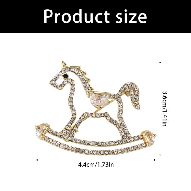 Glitzernde goldfarbene Pferdebrosche Raffiniertes mit Strasssteinen verziertes Design Kompakte Brosche für Freizeit- und formelle Kleidung