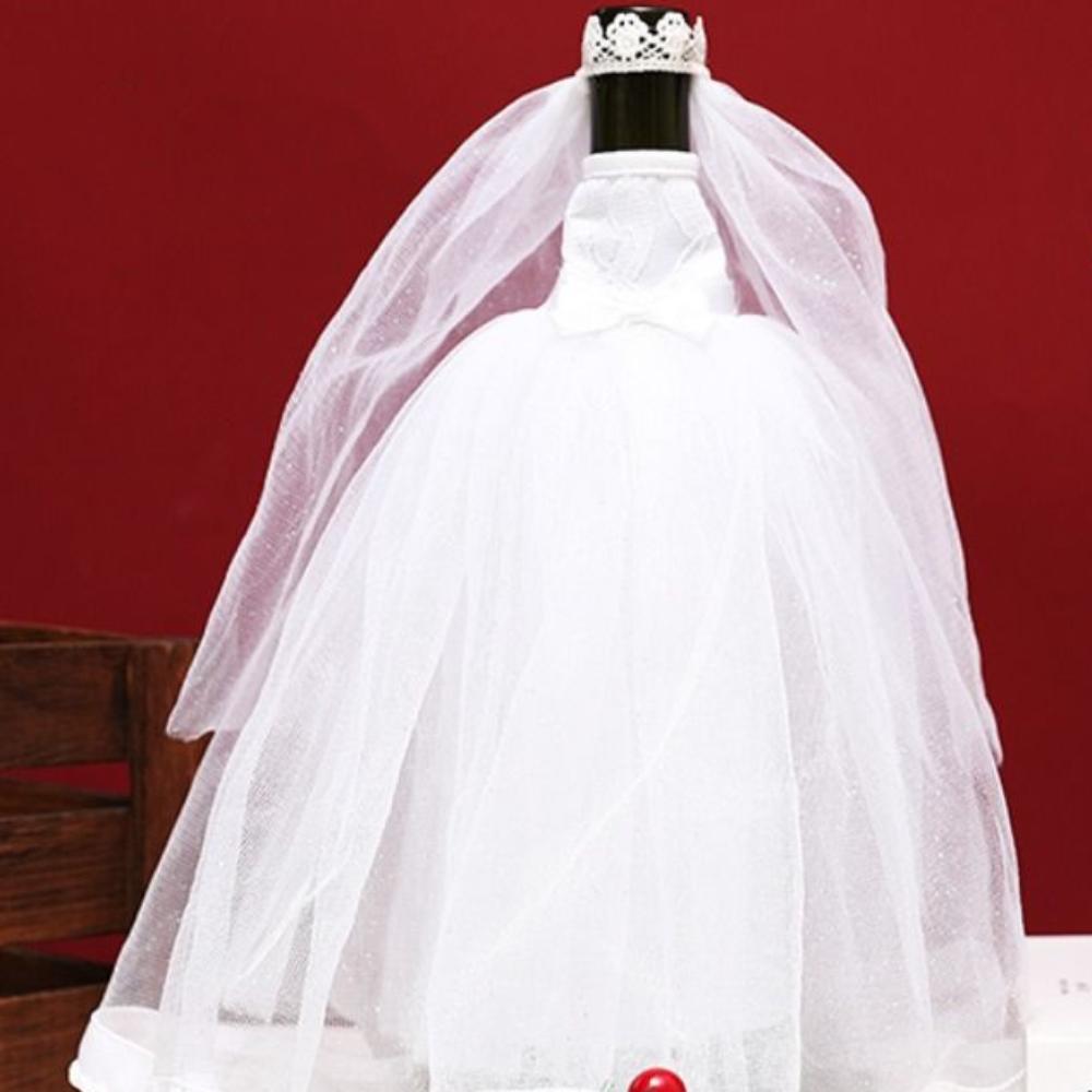 Exquisite Wedding Wine Bottle Cover Ceremonial Dress Wine Bottle Bag Restaurant Bar Holiday