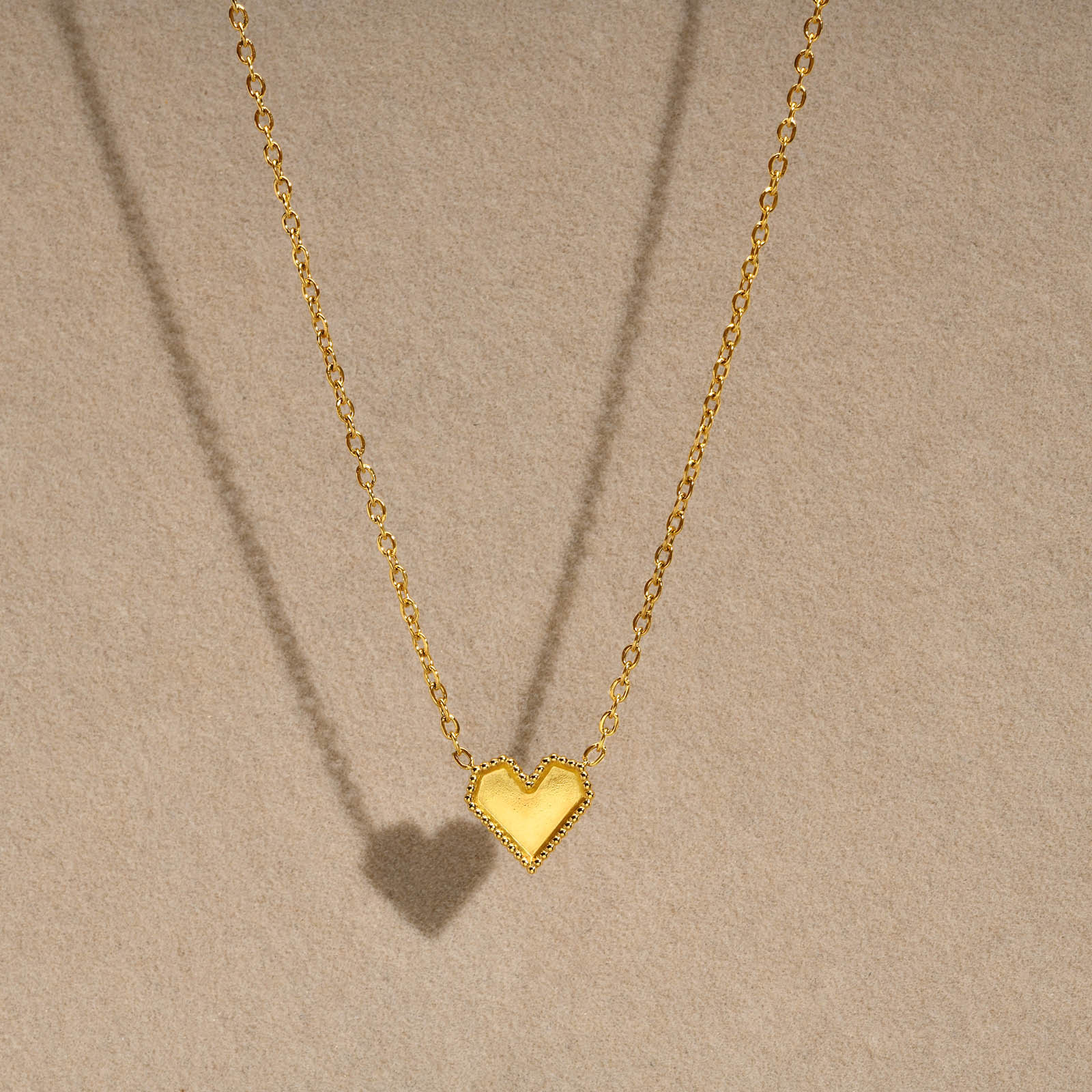 

Trendy Heart Pendant Necklace for Women Girls,Gold Color Stainless Steel Geometric Necklaces,Punk Jewelry Gifts