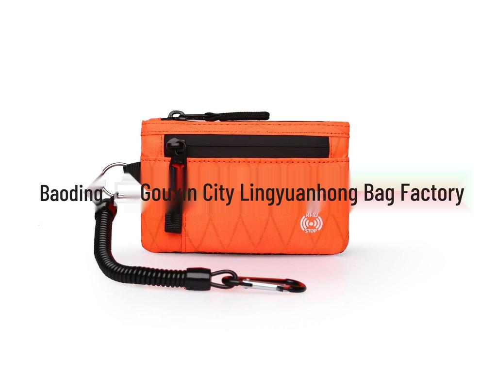 RFID Coin Purse and Anti-theft Card Holder Mini Travel Wallet with Keychain