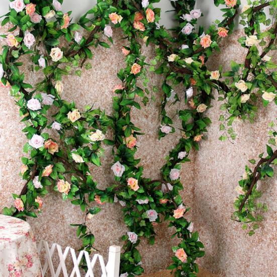 2,35 m umělý květinový listový ratan vinná zahrada park klimatizační trubka