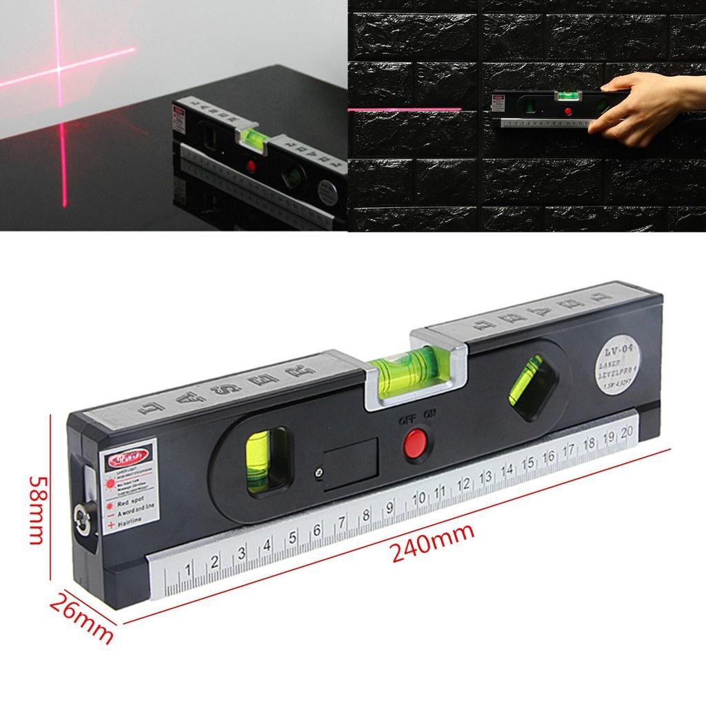 Aluminium Alloy Measuring Tape Spirit Level Laser Horizontal Vertical Line Rule