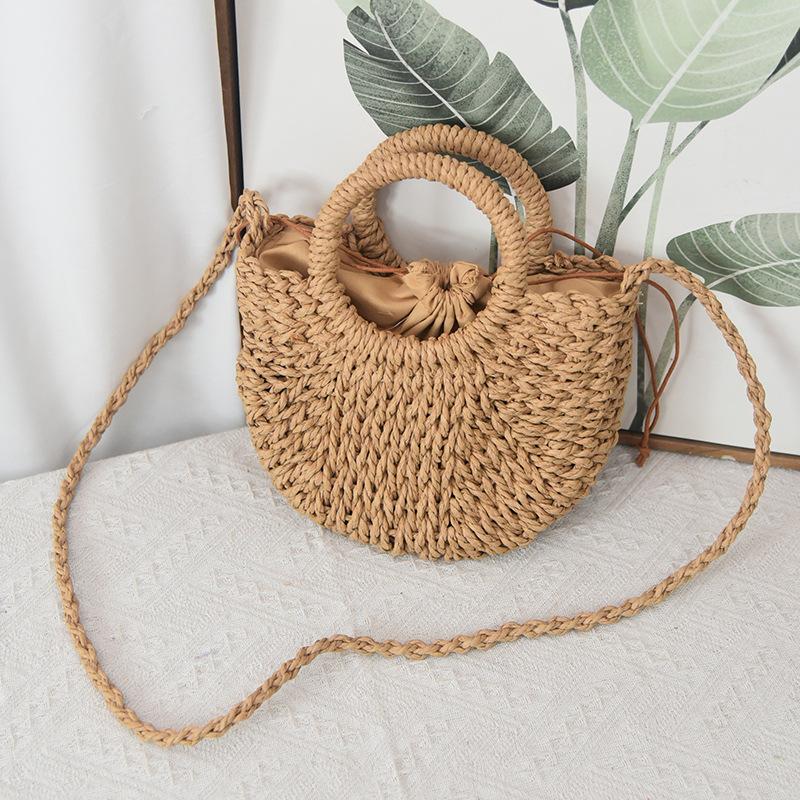 New vegetable basket bag women's fashion niche hand-woven one-shoulder crossbody rattan braided souvenir straw braided bag