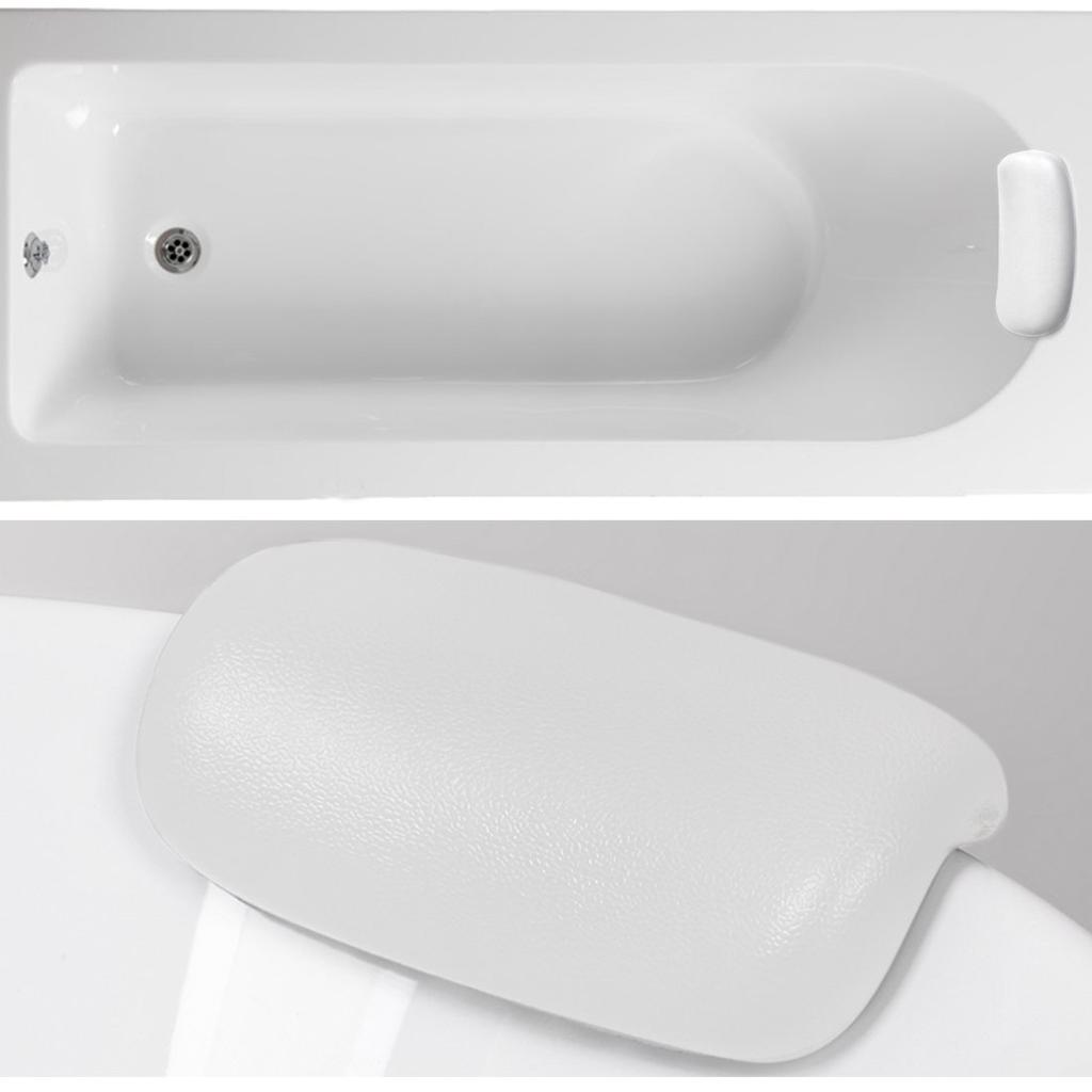 uxcell Bath Pillow, Head and Back Cushion, Soft Foam Padded, White, 23x13.5cm