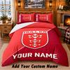 Hull KR Pattern Bedding 3Pcs Set Custom Name, Bed Sheet And Pillowcases For Home Bedroom