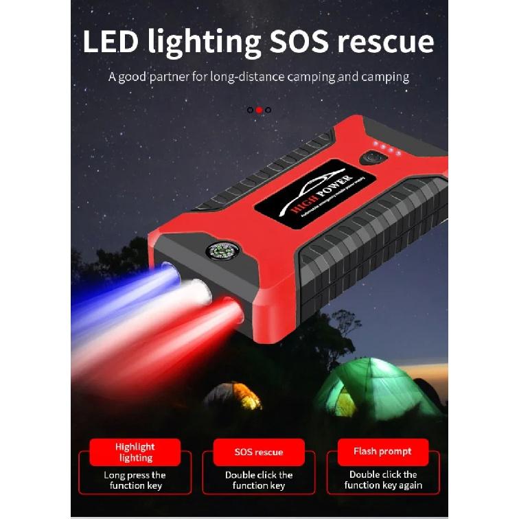 Avviatore Portatile per Batteria Auto Avviatore di Emergenza per Auto 99800mAh Auto a Benzina Diesel Alimentatore di Avviamento di Emergenza 12V Per Auto