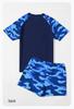 Customizable Quick-Dry Camouflage Swimwear: Boys' Plus Size Two-Piece Swimsuit for Kids