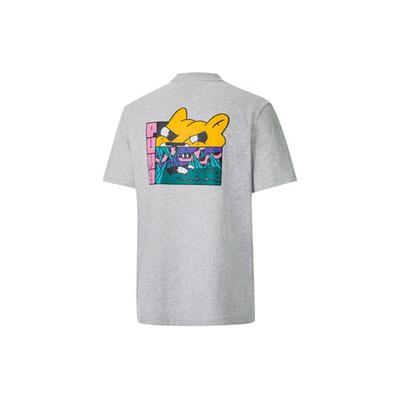 Cartoon Print Sports Crew Neck Short Sleeve T-Shirt Men Tops Grey 530222-04