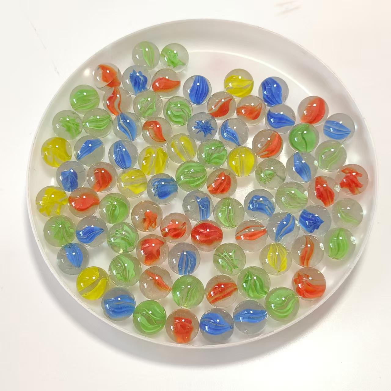 

14mm Flower Core Glass Marbles: Petal Beads for Yo-yo and Checkers Games