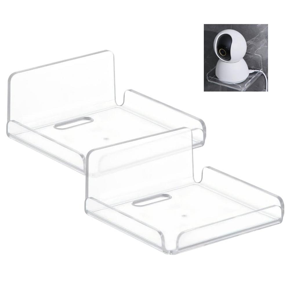 YX007 2Pcs/Set Security Camera Wall Hanger Acrylic Floating Wall Shelve Speaker Hanging Holder Mount