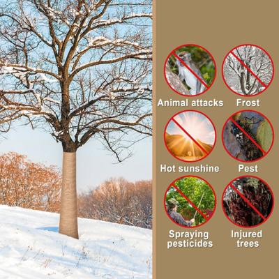 Natural Burlap Tree Protection Wrap Wide Winter Plant Warming Belt Jute Trunk Guard Protector Antifreeze Bandage